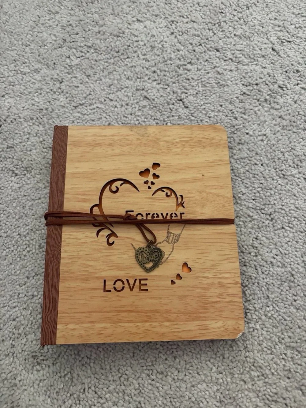 Forever Love Wooden Wall Art Panel - Natural Wood